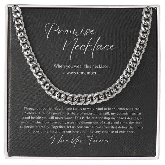 Cuban Chain Promise Necklace for HIM | Luxury Gifts For Boyfriend | Anniversary Gift for Him | Birthday Gift for Man | Christmas Gift For Man